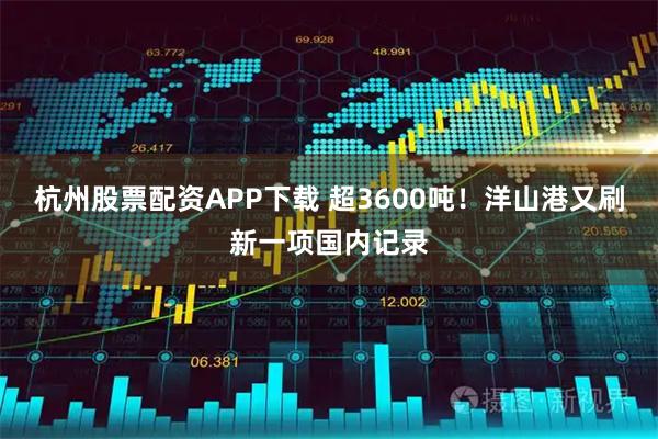 杭州股票配资APP下载 超3600吨！洋山港又刷新一项国内记录